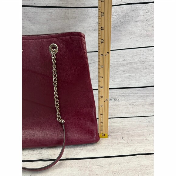 Kate Spade New York Jordyn Tote Burgundy Chain Handle Bag Pretty boujee career - Picture 4 of 16